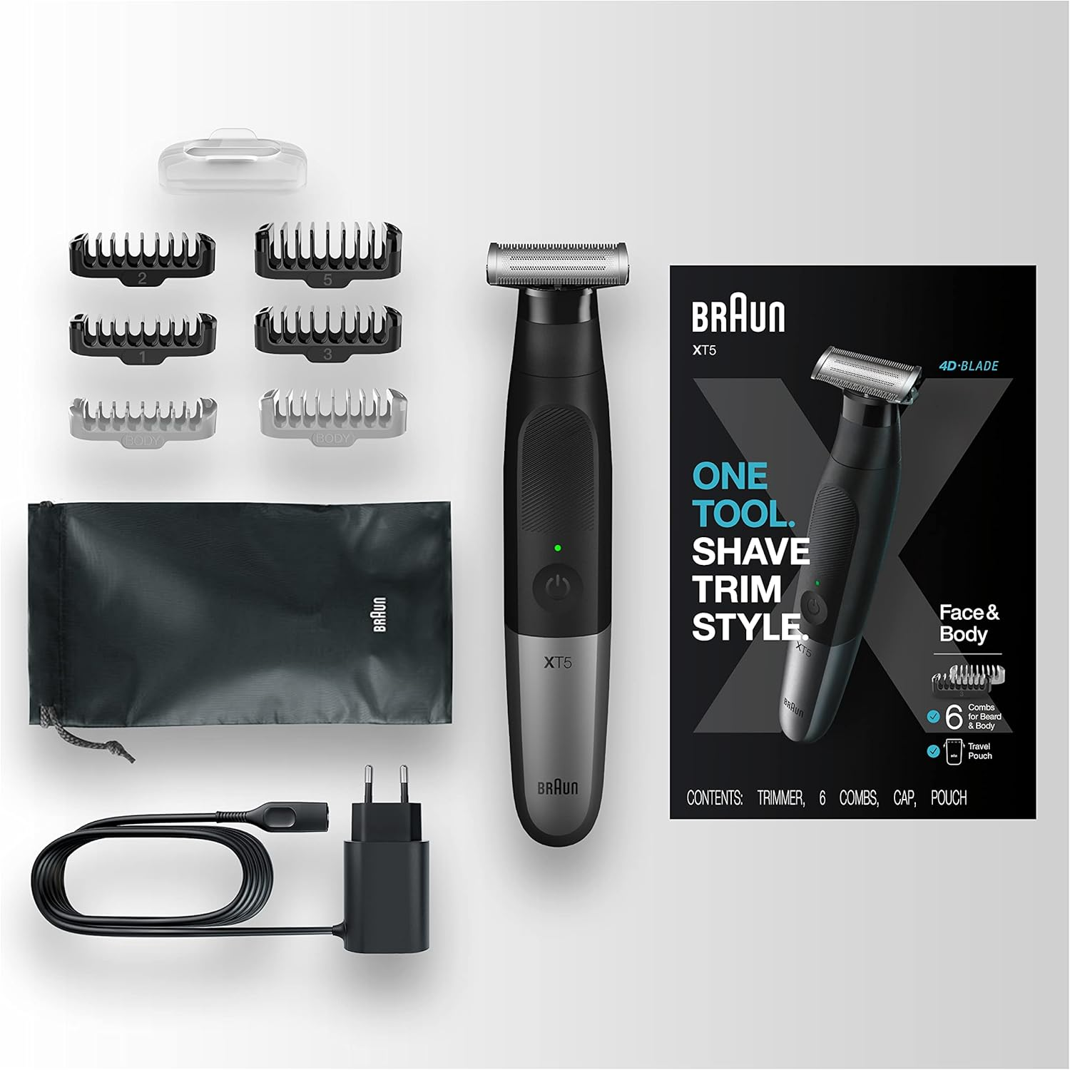 Braun Series XT5 &ndash; Beard Trimmer, Shaver, Electric Razor for Men, Manscaping Kit, Durable Blade, Travel Pouch, XT5200 image number 5