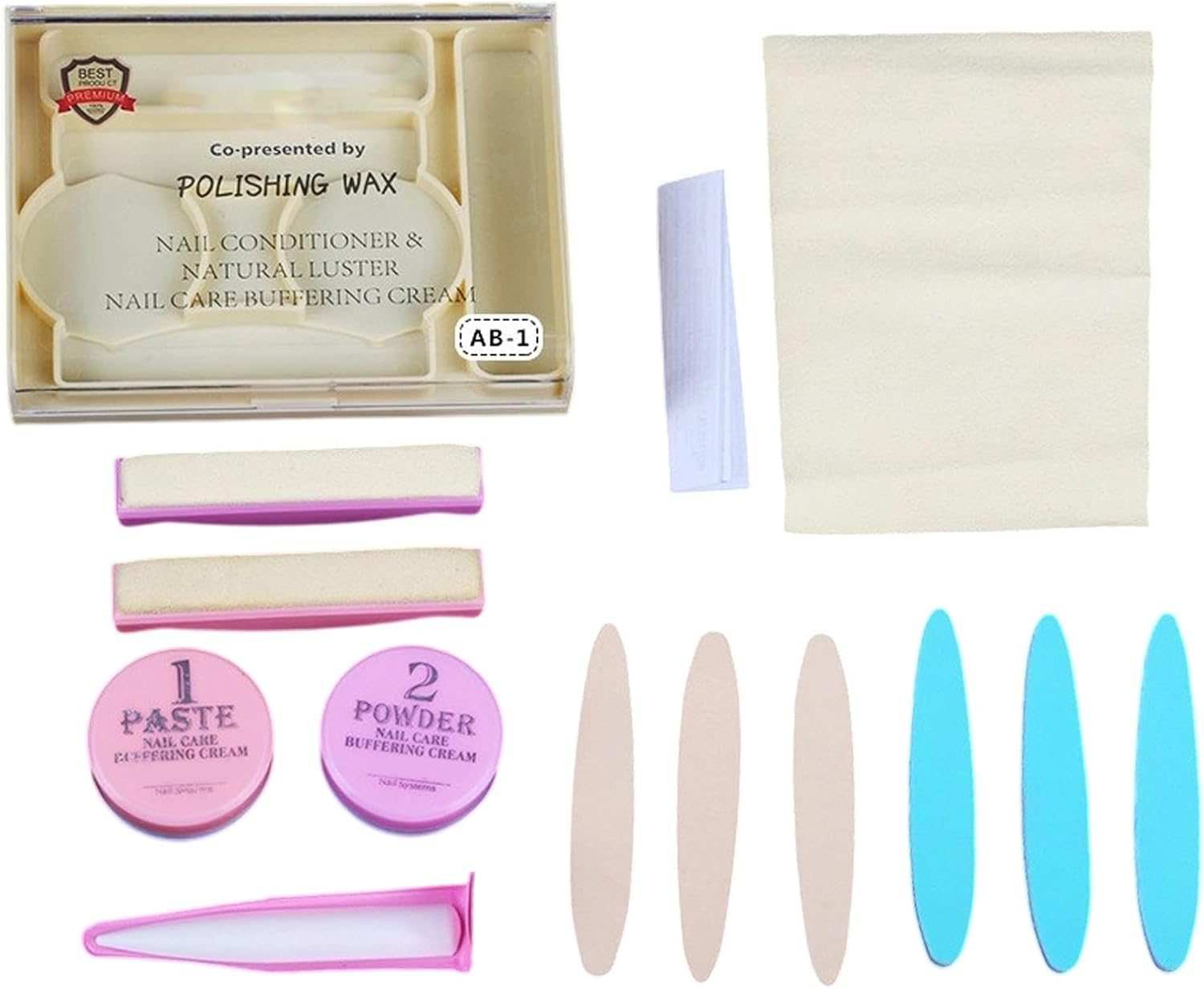 Nail Buffer and Shine Kit - Manicure Strengthener Polish Wax for Women, Home Salon Pedicure Care, Japanese Style Set image number 6