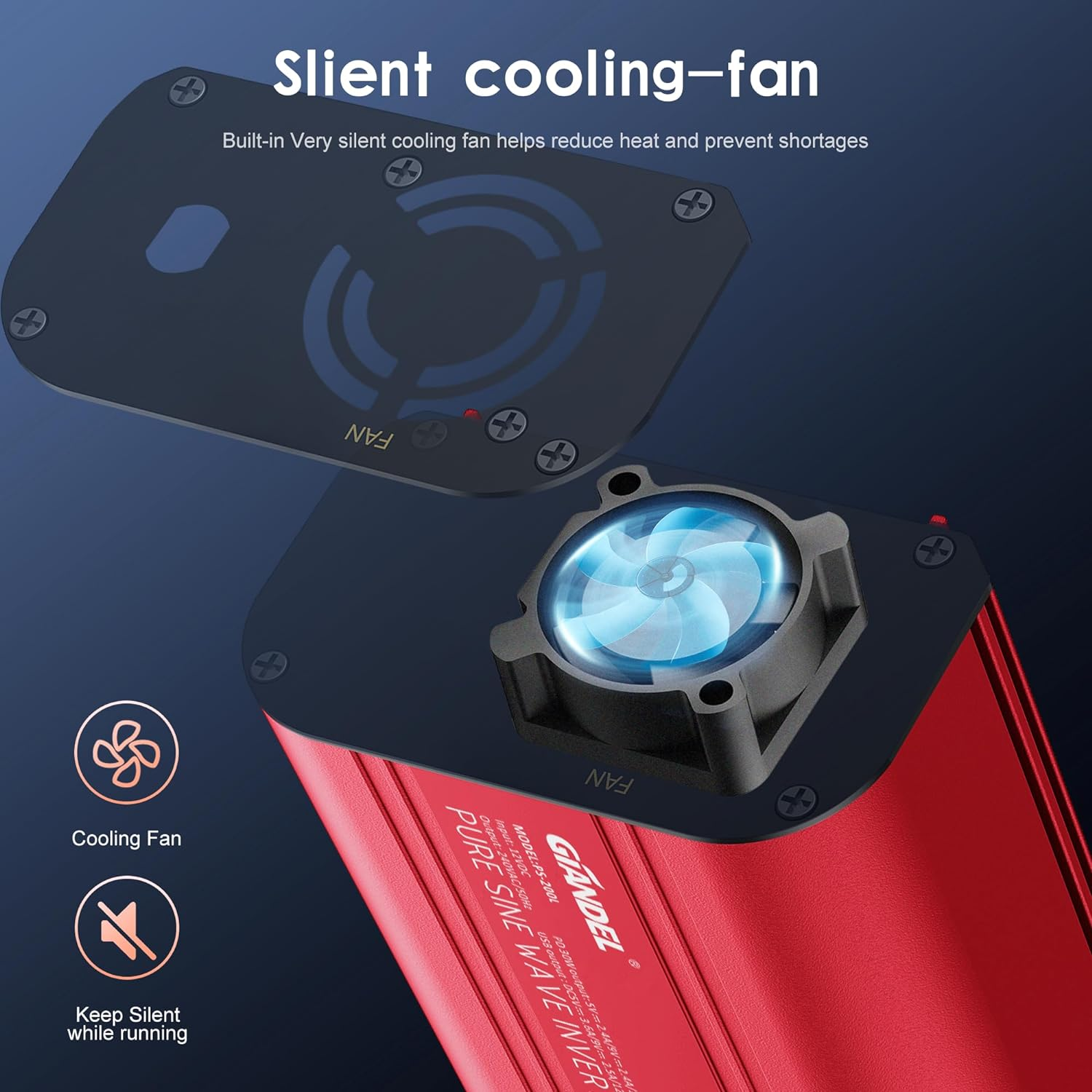 GIANDEL Pure Sine Wave 200 Watt Power Inverter DC 12V to AC 240V Car Adapter with Type-C PD30W and QC3.0 USB Fast Charging for Tablets Laptops Smartphones image number 5