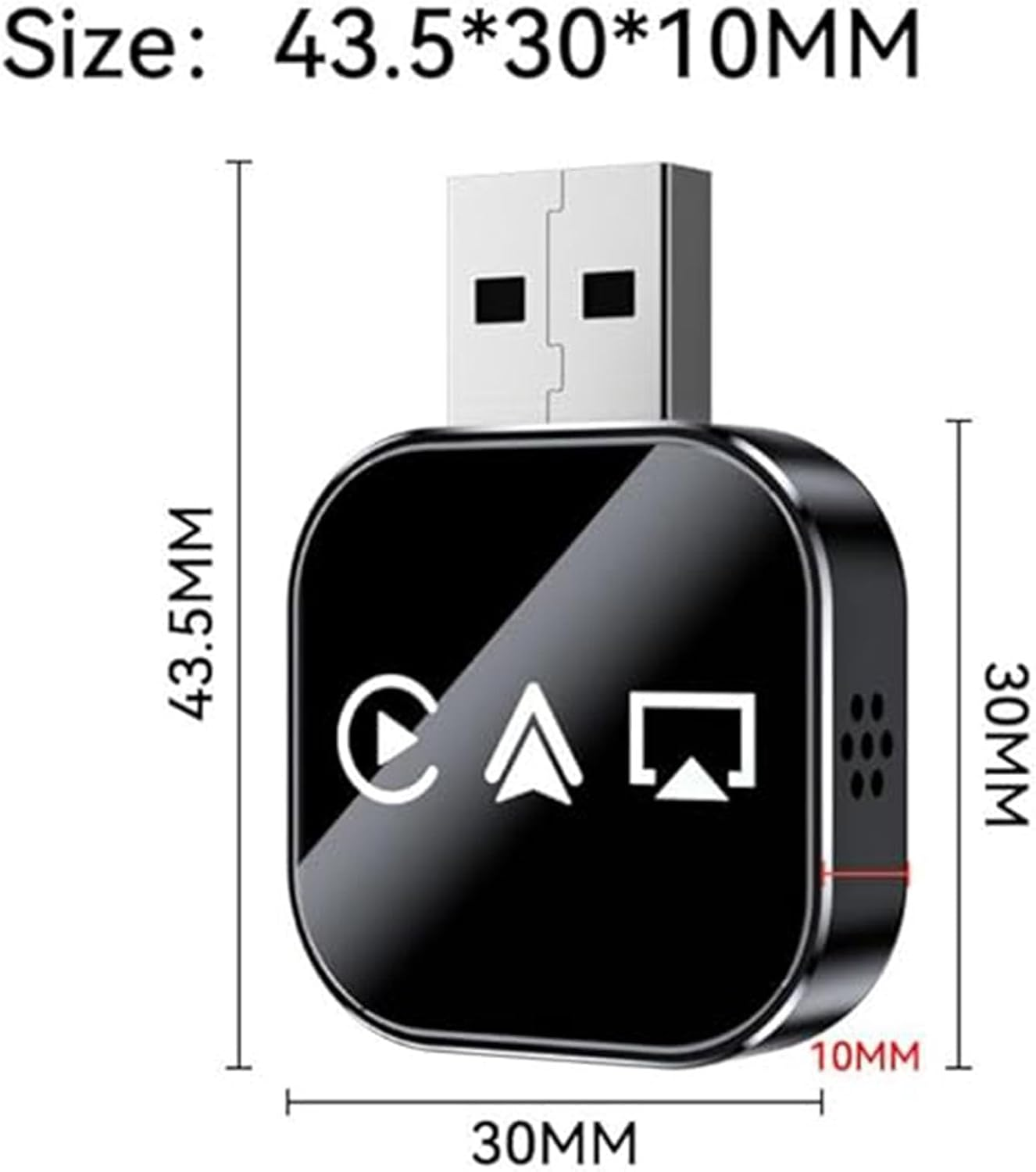 Kivont 3 in 1 Adapter, 2026 Upgrade Mini Wireless Car-Play Adapter, Kivont 3 in 1Car Adapters, Plug and Play Car Adapters, for Car Play (Black,Apple)