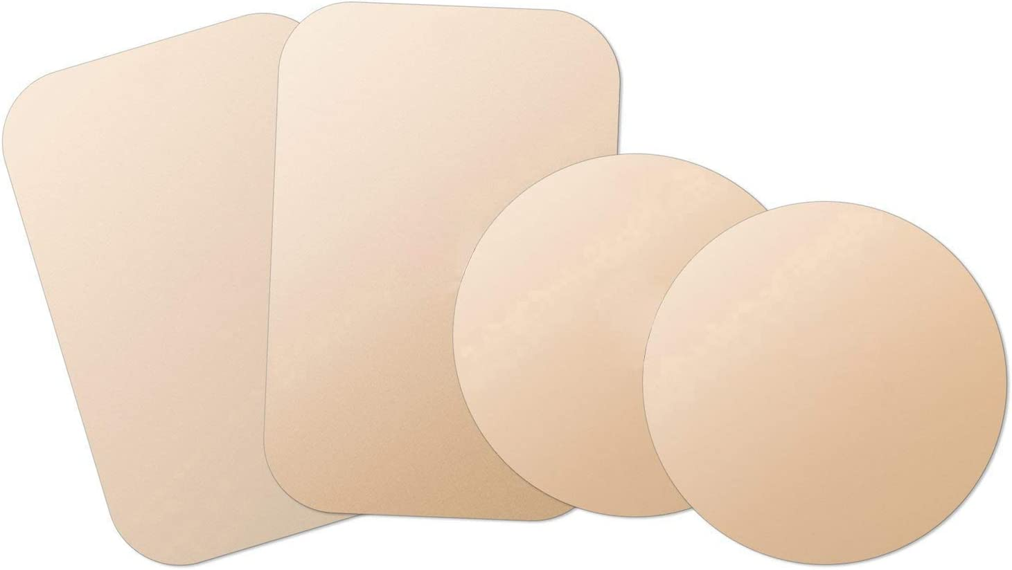 Mount Metal Plate with Adhesive for Magnetic Cradle-Less Mount by Wixgear - X4 Pack 2 Rectangle and 2 round (Compatible with Magnetic Mounts) (Black)