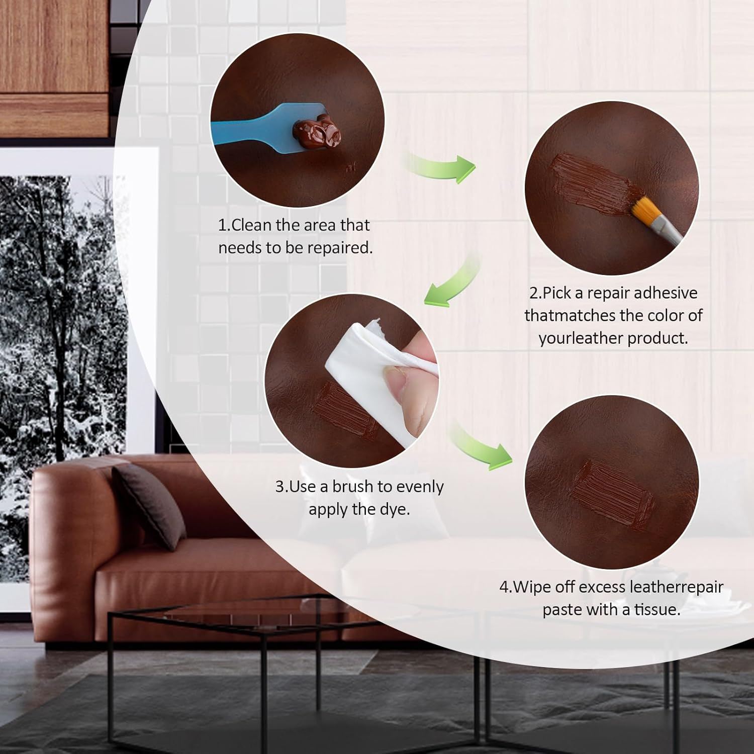 Grpoche Leather Products, Scratch Repair, Leather Care Kit, Leather Repair Cream, 18 Colors, Synthetic Leather Repair, Cracks, Scratches, Fading Repair, Leather Seats, Leather Handles, Genuine Leather image number 1