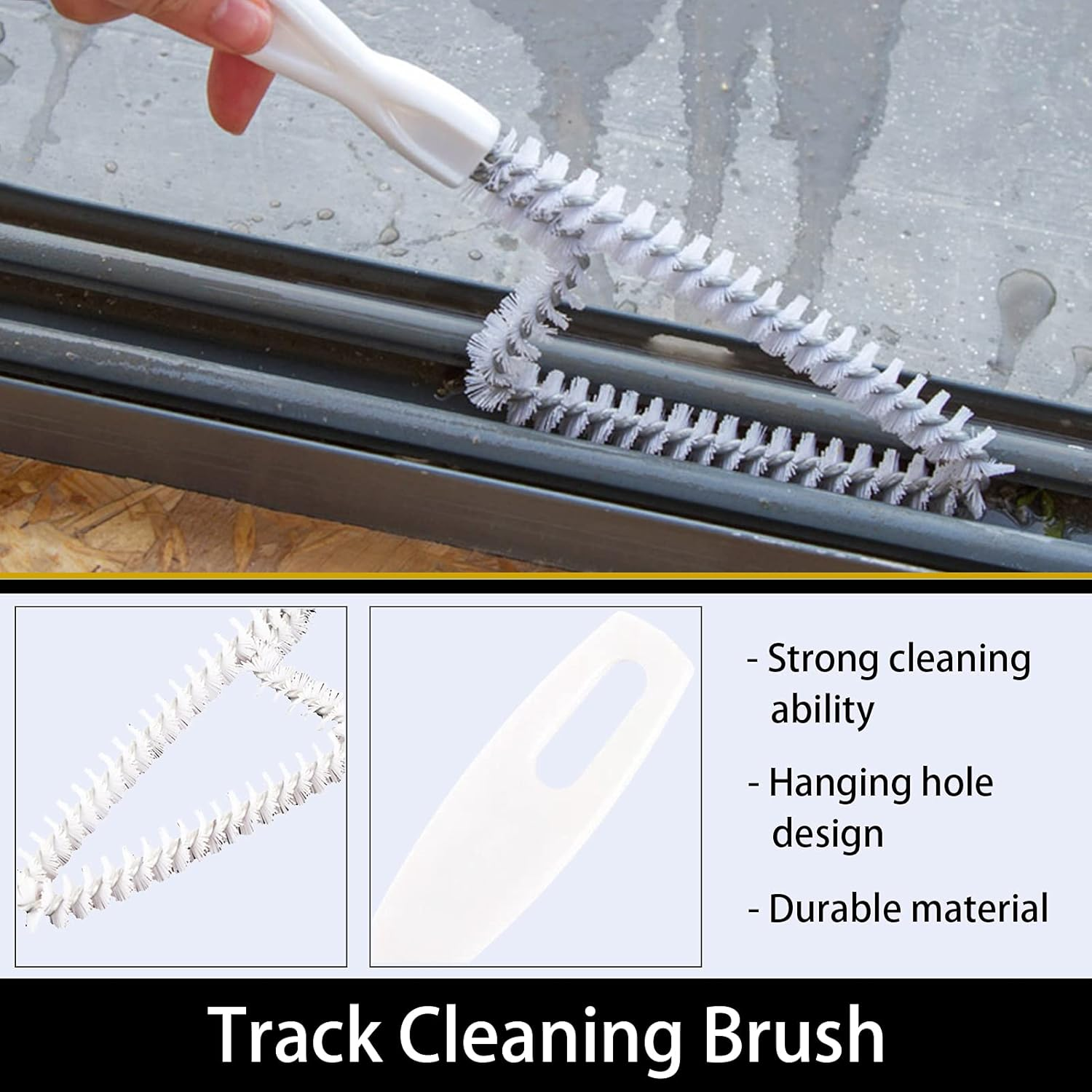 Window Groove Cleaning Brush, 13 PCS Hand-Held Window Track Cleaning Tools, Window or Sliding Door Track Cleaner for Sliding Door, Sill, Tile Lines, Shutter, Car Vents, Keyboard, Small Clean Kit