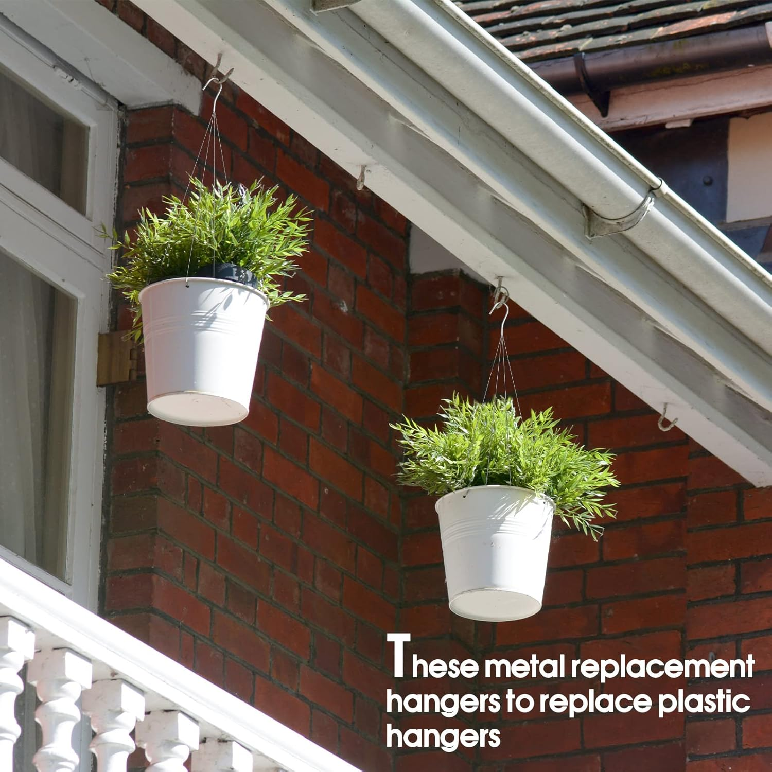 10 Pack 24 Inches Strong Wire Plant Hangers for Hanging Baskets 4 Orchid Hanging Basket Wire Metal Hook Hanger for Greenhouse Supplies Gardening Indoor Outdoor Patio Hook Flower Pot Basket image number 1