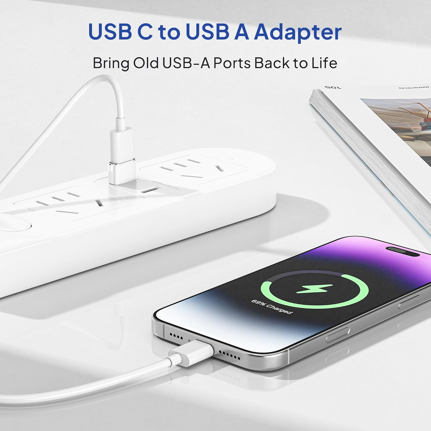 Elebase for Iphone 17 Air Pro Max Adapter,Usb to USB C Adaptor 4 Pack,Type C Female to USB a Male Charger Connector for Apple 16 15 14 13,Iwatch 11 10,Ipad 8 8Th 9 9Th 10Th Air 4Th 5 Mini 6 Generation image number 2