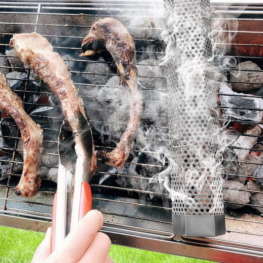 Smoke Tube 12" Smoker Tube for Pellet Grill 2 Pack Cold/Hot Smoking Generator for BBQ Stainless Steel Wood Pellet Tube Smoker Fit Electric Gas Charcoal Grill image number 2