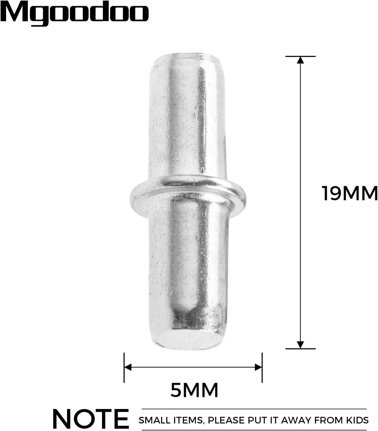 40Pcs Shelf Pins, Cabinet Wardrobe Shelf Support Pins Studs Pegs Silver Tone(5Mm X19Mm) image number 1