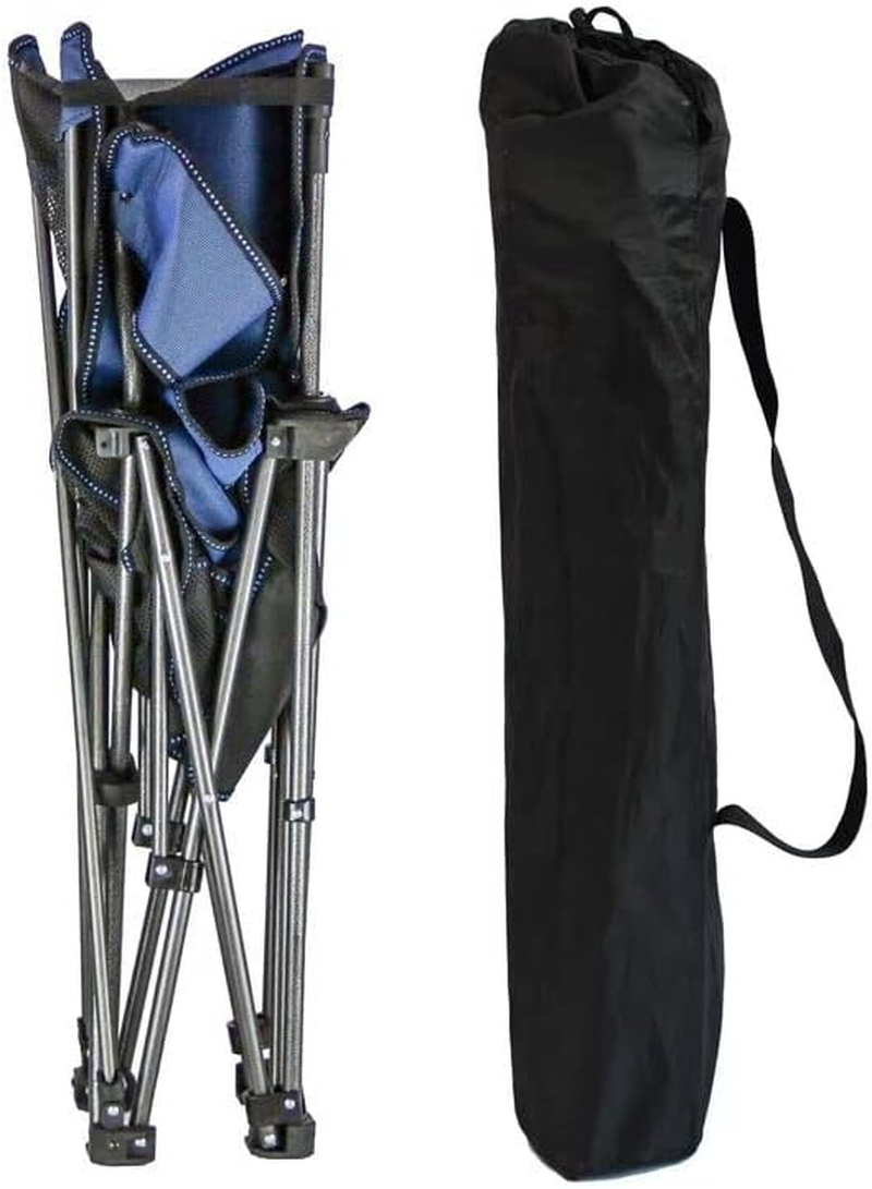 Camping Lounge Chair with Cup Holder Pocket Footrest Picnic Garden Fishing image number 2