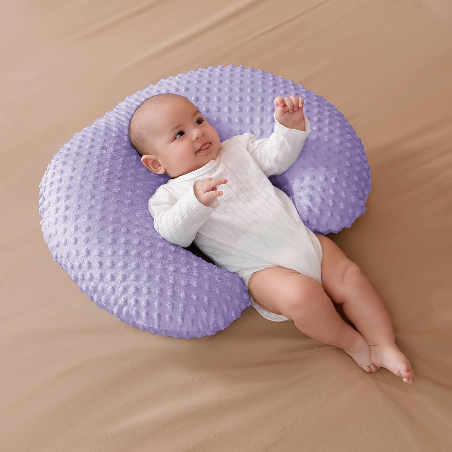 Nursing Pillow and Positioner with Cover for Breastfeeding and Bottle Feeding, Propping Baby, Tummy Time, Baby Sitting Support, Awake-Time Support (Orchid, 22" X 17.7" X 5.9") image number 4