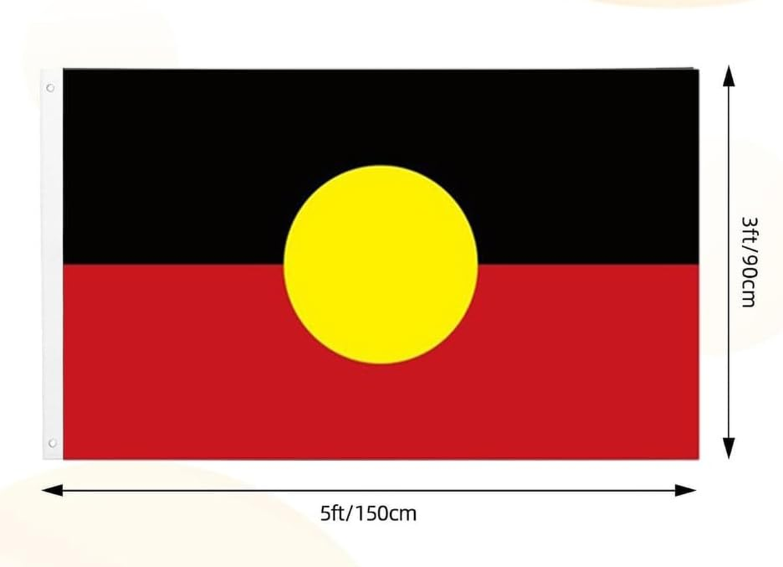 AUPOINT Australian Aboriginal Flag, 90 X 150 Cm, Black, Yellow, Red, Indoor Outdoor Garden Avenue for Holiday Party image number 5