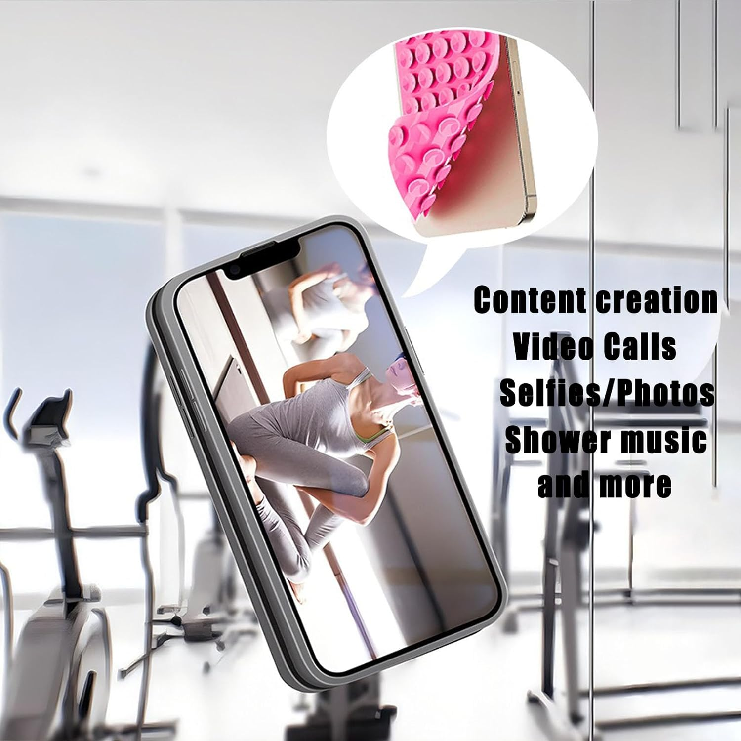 3Pcs Double-Sided 80 Independent Suction Cups Suction Phone Case,Silicone Non Slip Repeat Used Suction Cup Phone Mount.Hands-Free Phone Accessories Holder for Selfies and Videos (Black,Blue,Yellow)