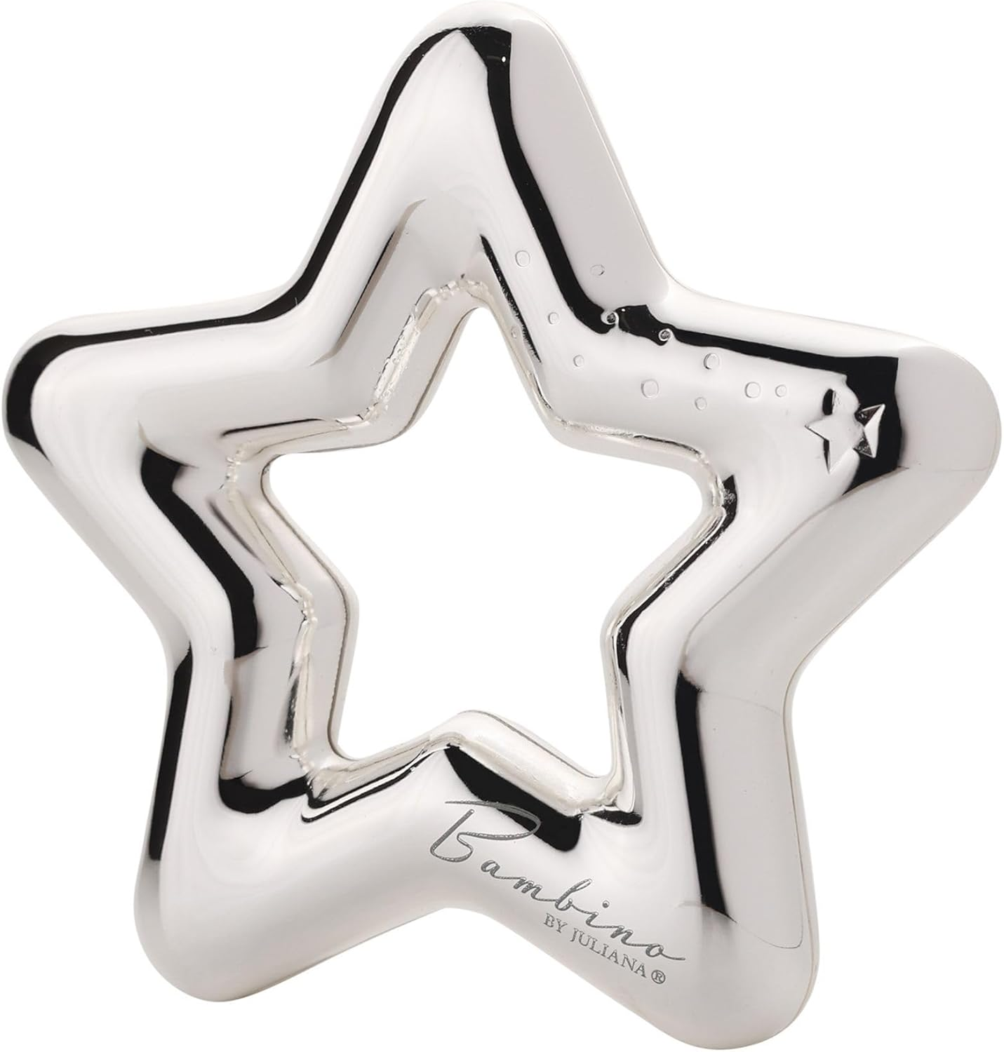 Widdop Bambino Luxury Silver Plated Star Rattle for Baby - Gift for Baby Shower, New Baby, New Parents, Christening - Includes Gift Box and Stylish Grey Pouch - Baby Keepsake Gifts Present image number 2