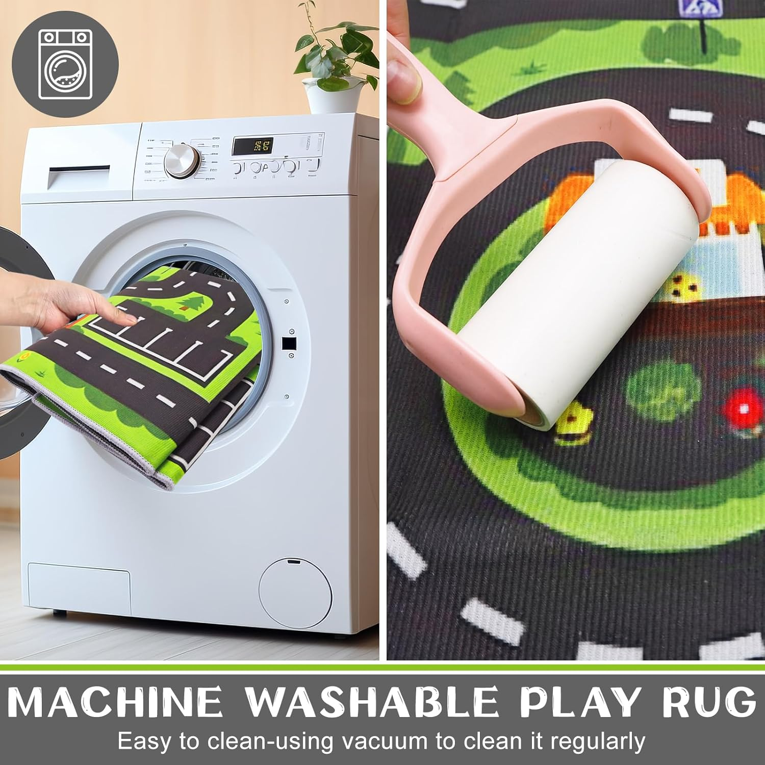 Kids Play Rug Carpet Town City Industrial Farm Road Car Mat 160X120Cm Kid Playmat Exercise Mat Learning Educational Area Rug for Children Boy Girl Kids Toddler Bedroom Playroom (Style F, 120X160Cm) - Style F image number 5