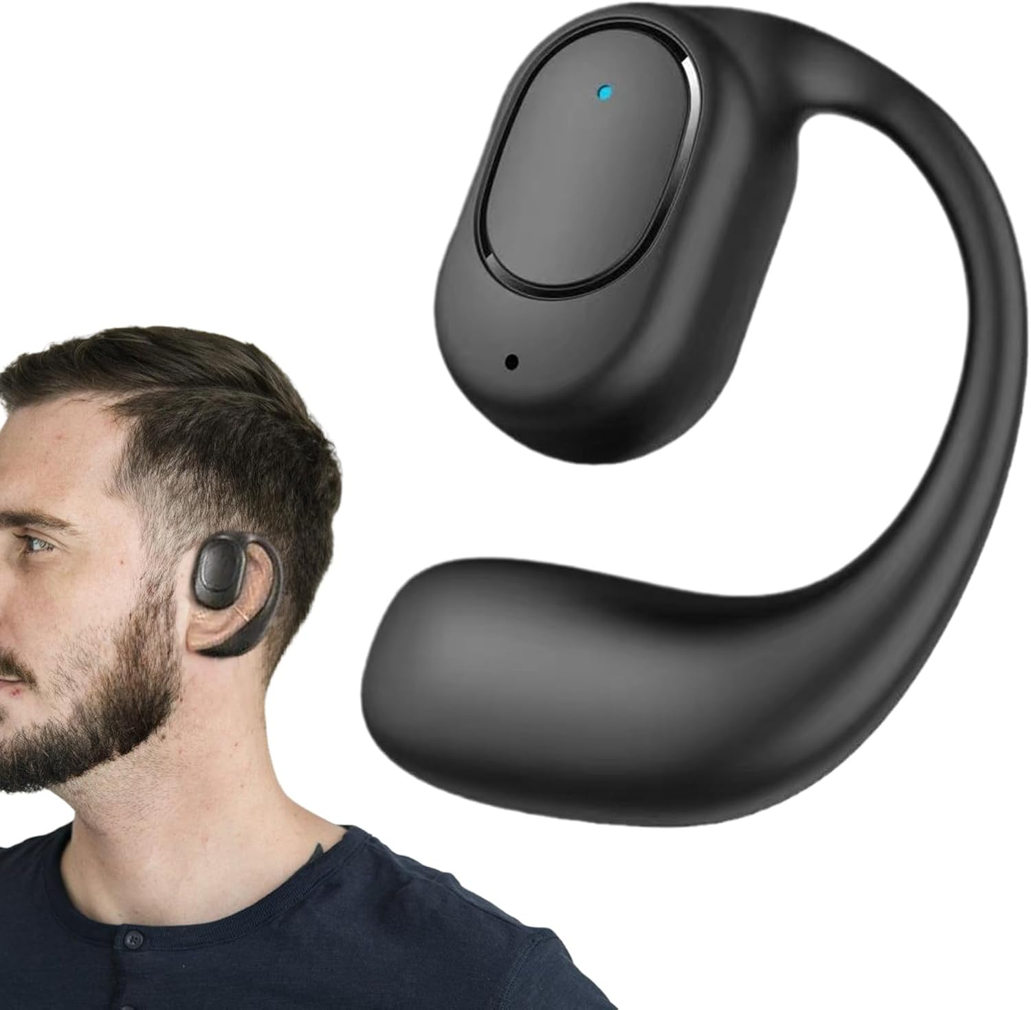 Open-Ear Wireless Earbuds &ndash; Secure Fit Earphones with Clear Audio for Sports | Headset for Running, Driving, Travel, Business Commute, Cycling, Fitness, Long-Wear Comfort