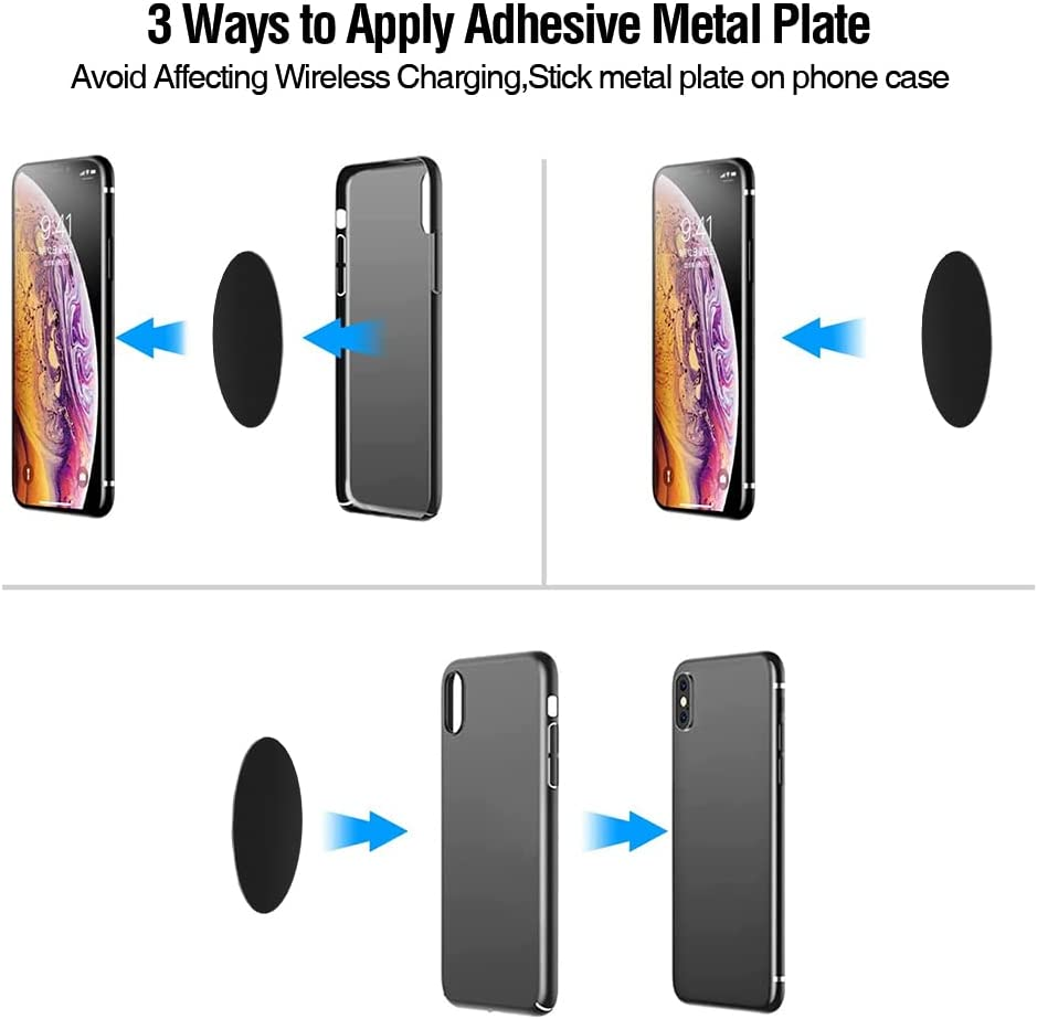 [8 Pack] Magnetic Car Mount Holder Metal Plates, TIQUS 45Mm round Black Universal Replacement Mount Metal Plate Kit with Adhesive for Magnetic Car Mount Cell Phone Holder image number 4