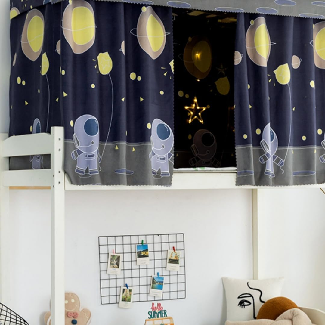 Thicken Bunk Bed Curtain Home Bunk Bed Blackout Underbed Cloth Privacy Curtains Dorm Bed Single Twin Bottom Curtains Loft Bed Canopy Tent Curtain Shading Drapes for Dorm College Home 2 Panels