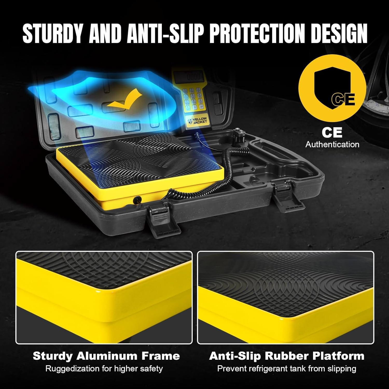 YELLOW JACKET Refrigerant Scale - 110 LBS HVAC Freon Scale with High Precision Electronic Weight Measurement, Portable Case for Refrigerant Recovery Tanks image number 1