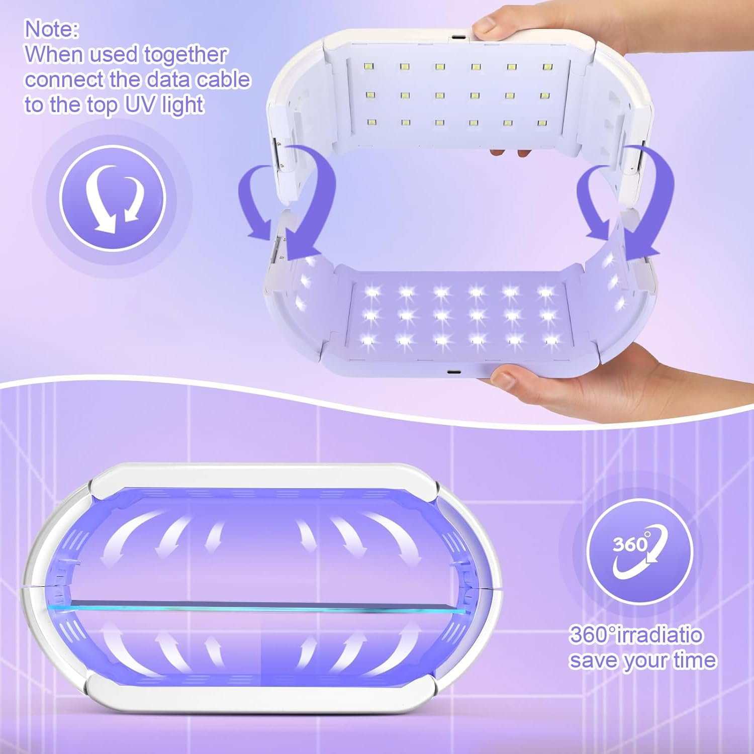 Mfancy UV Light for Resin,Two-Sided Fast Curing UV Resin Light,Foldable Portable UV Light Nail Lamp,Resin UV Curing Lamp[4 Timers],Resin Molds,Jewelry Making,Diy Craft,Nail Curing image number 6