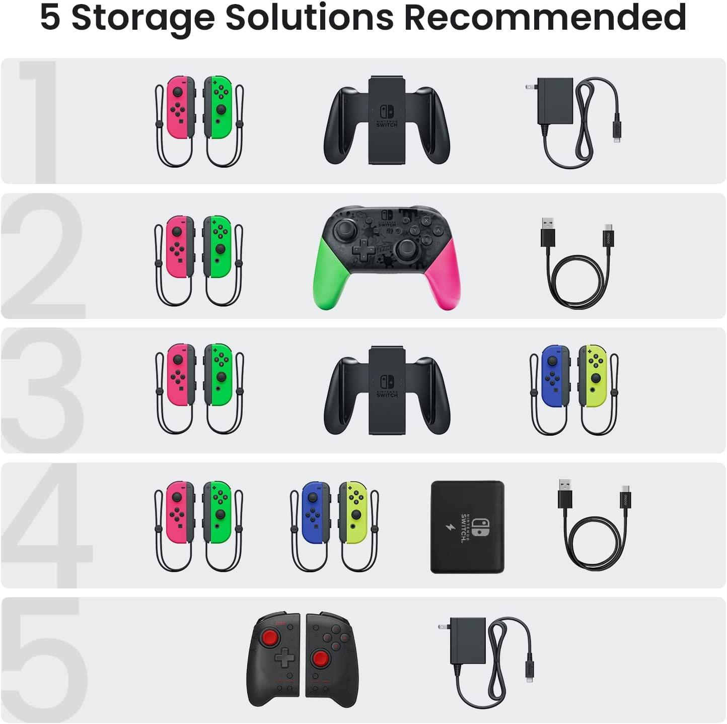 Tomtoc Protective Case for Nintendo Switch Hard Shell Travel Storage Carrying Case Cover Box with 18 Game Cartridges and Handle for Nintendo Switch Console and Accessories image number 5