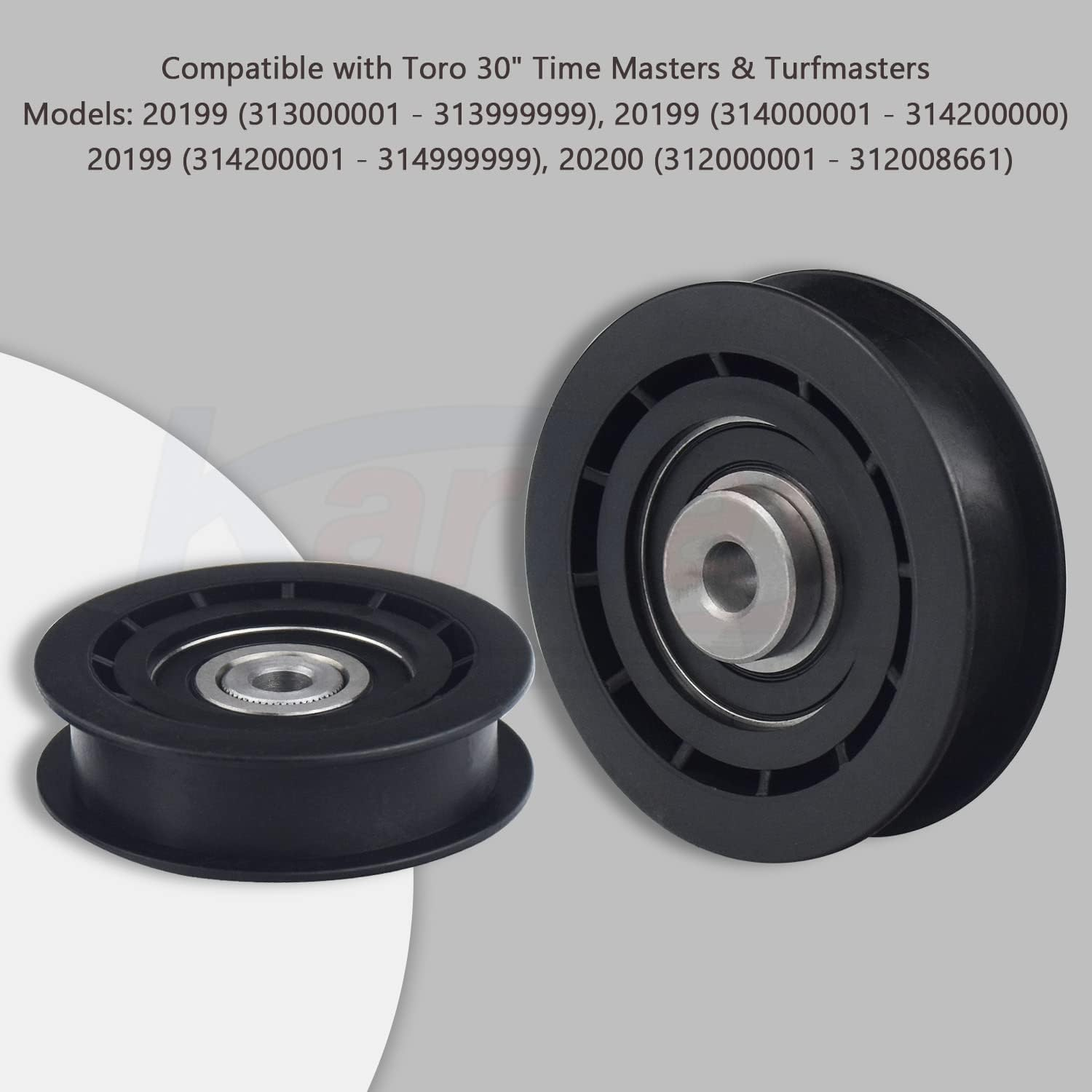 2 Pack 120-7082 Idler Pulley Compatible with Toro 30" Time Master & Turf-Masters for Exmark Commercial 30 Walk-Behind- 2-1/4 Inch Flat Dia Flat Idler Pulley image number 2