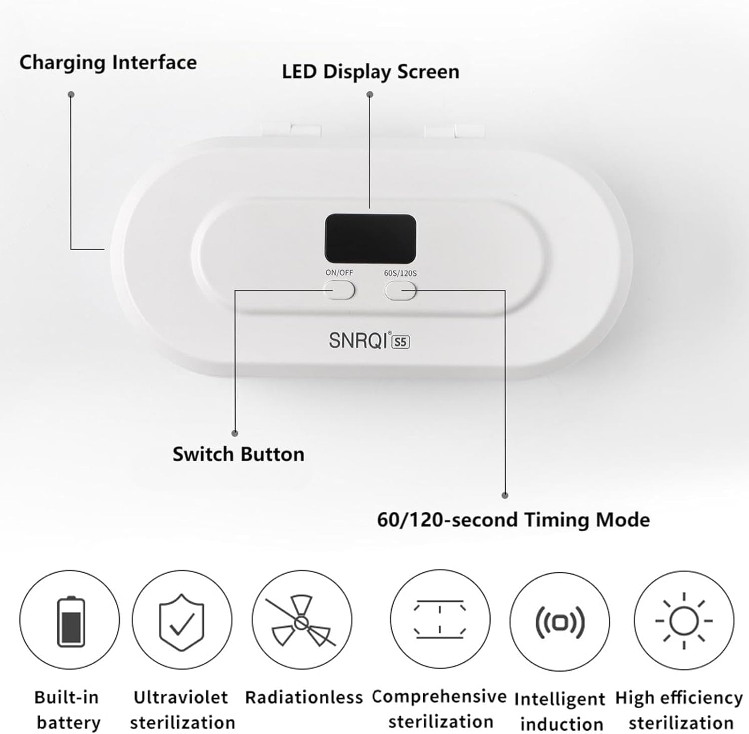 Bouzaak Nail Tools Sterilizer Box, Portable USB Intelligent Sterilizating Box for Manicure Salon,Tweezers,Tattoo,Scissors,Jewelry,Phone, Watch,Keys image number 4