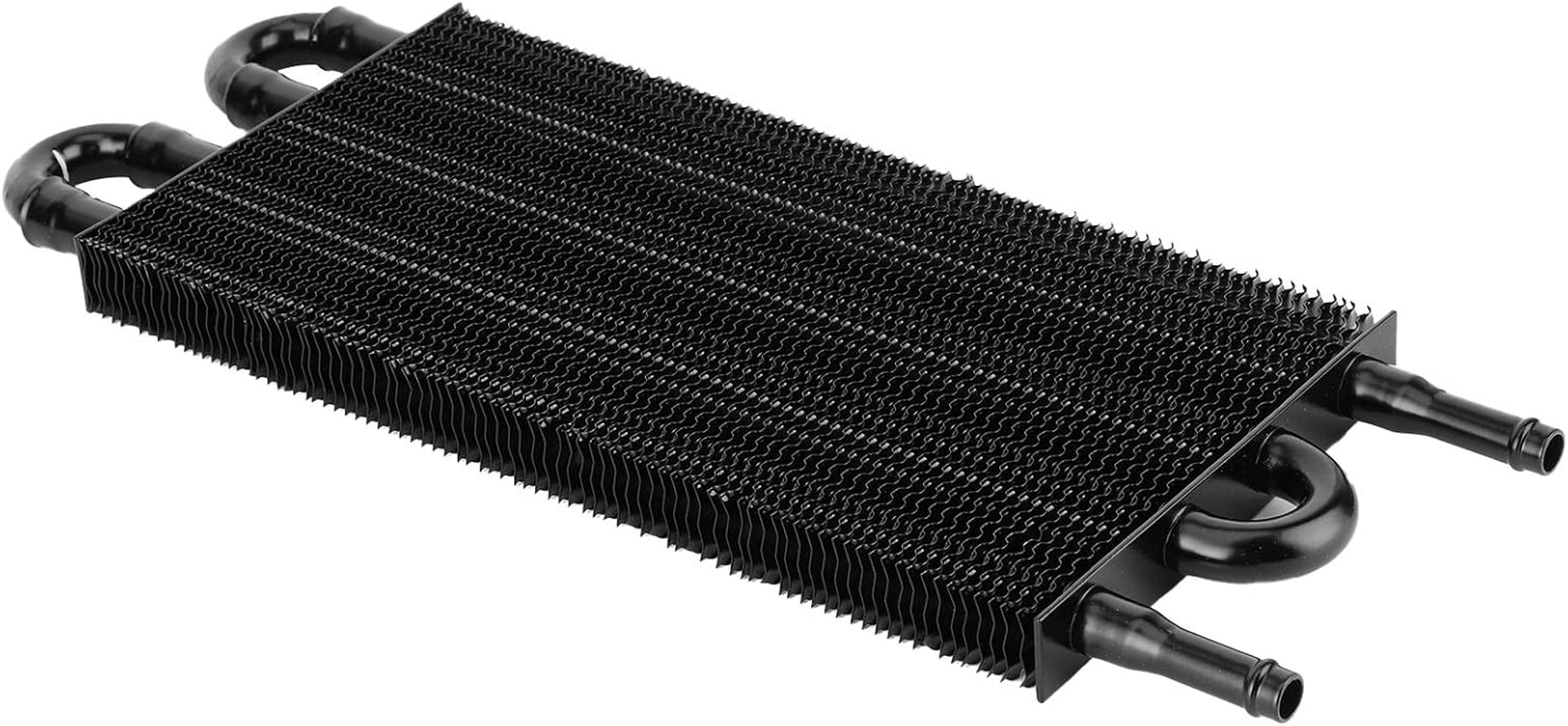 Aluminum Oil Cooler, 4 Rows Transmission and Power Steering Radiator for Auto Vehicles, Black High Performance Cooling System for Cars and Trucks, Heavy Duty Heat Exchanger image number 2