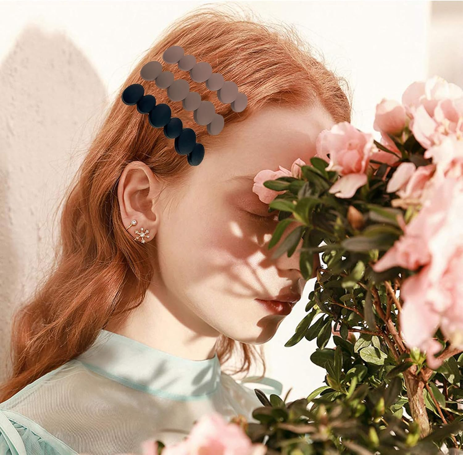 French Hair Pin, Women'S Hair Clips, Pack of 4 Hair Clips in Various Colours, Outdoor round Design, Non-Slip Girls Hair Clip, Small, Small Hair Clips for Girls and Women image number 3