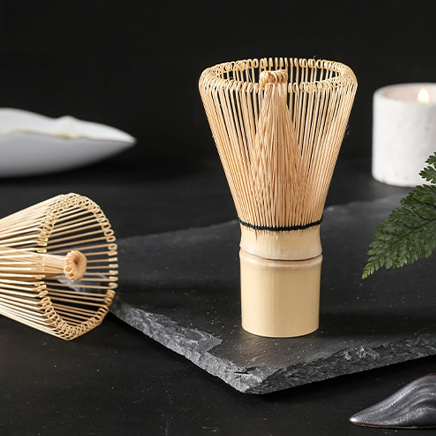 Premium Matcha Whisk Set - 4PC Handcrafted Bamboo Chasen & Ceramic Bowl Kit for Traditional Japanese Tea Ceremony, Perfect for Tea Lovers with Whisk Holder & Scoop image number 2