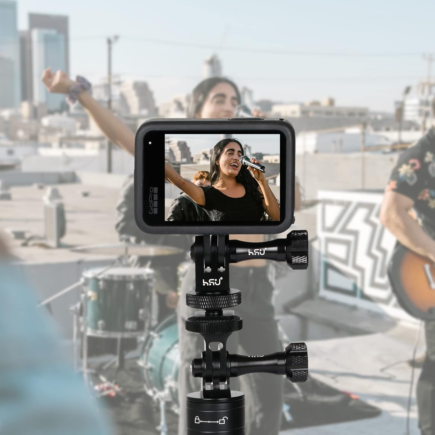 HSU Aluminum Alloy Cold Shoe Adapter for Gopro, Tripod Mount Adapter for Hero 11/10/9/8/7/6/5/4/3 Action Cameras image number 6