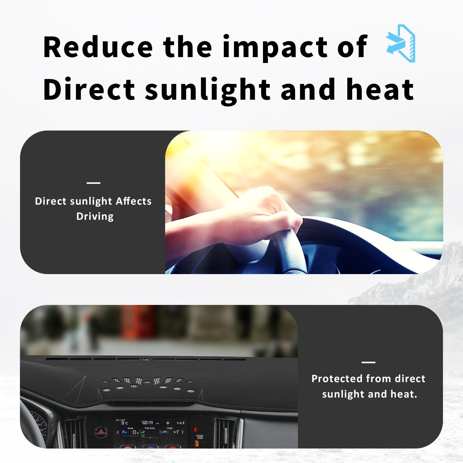 Auovo Dashboard Cover Mat Compatible with Subaru Outback Accessories 2020-2024 Anti-Slip Dash Cover Dash Carpet Cover Sunshield Protector image number 2