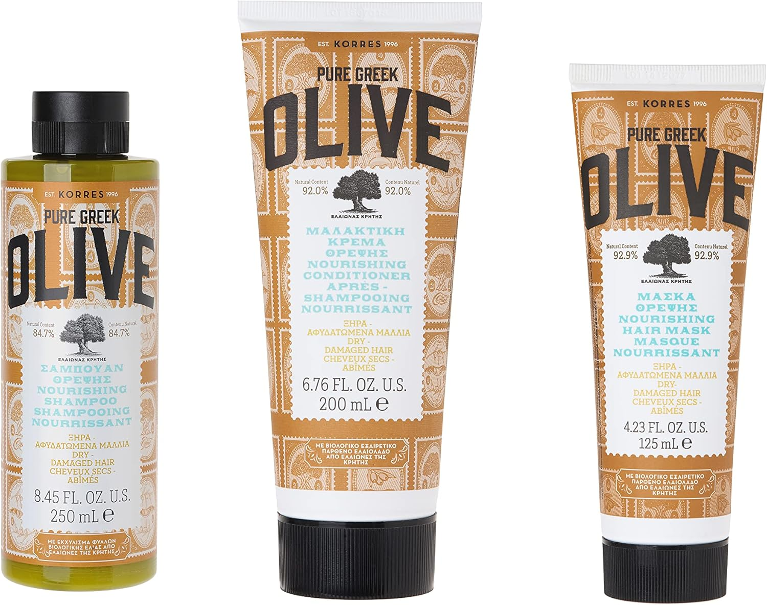 Korres Pure Greek Olive Nourishing Shampoo for Dry Dehydrated Hair - 250Ml/8.45Oz image number 1