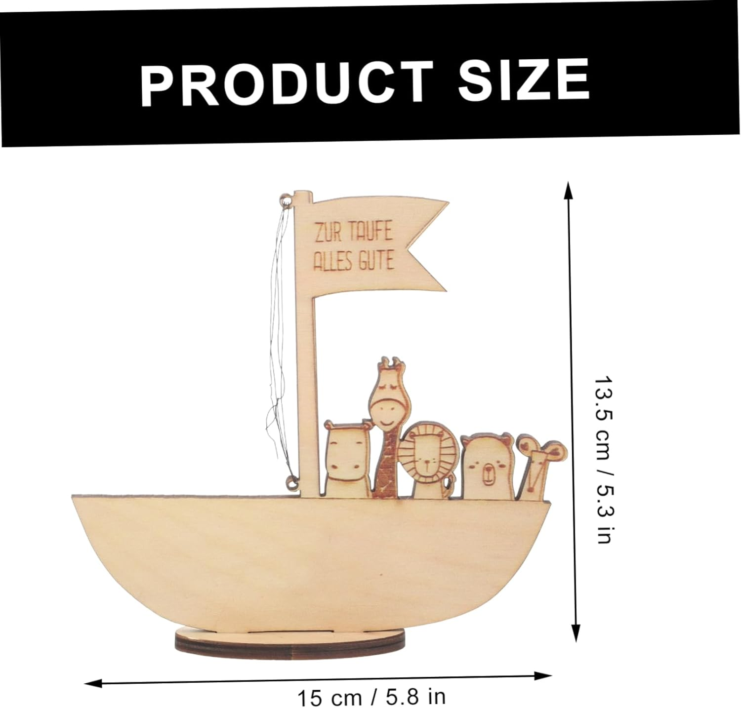 Toyvian Wooden Decor Money Clip Ark Design Baptism Favors Birthday Souvenir Christening for Boy Girl image number 4