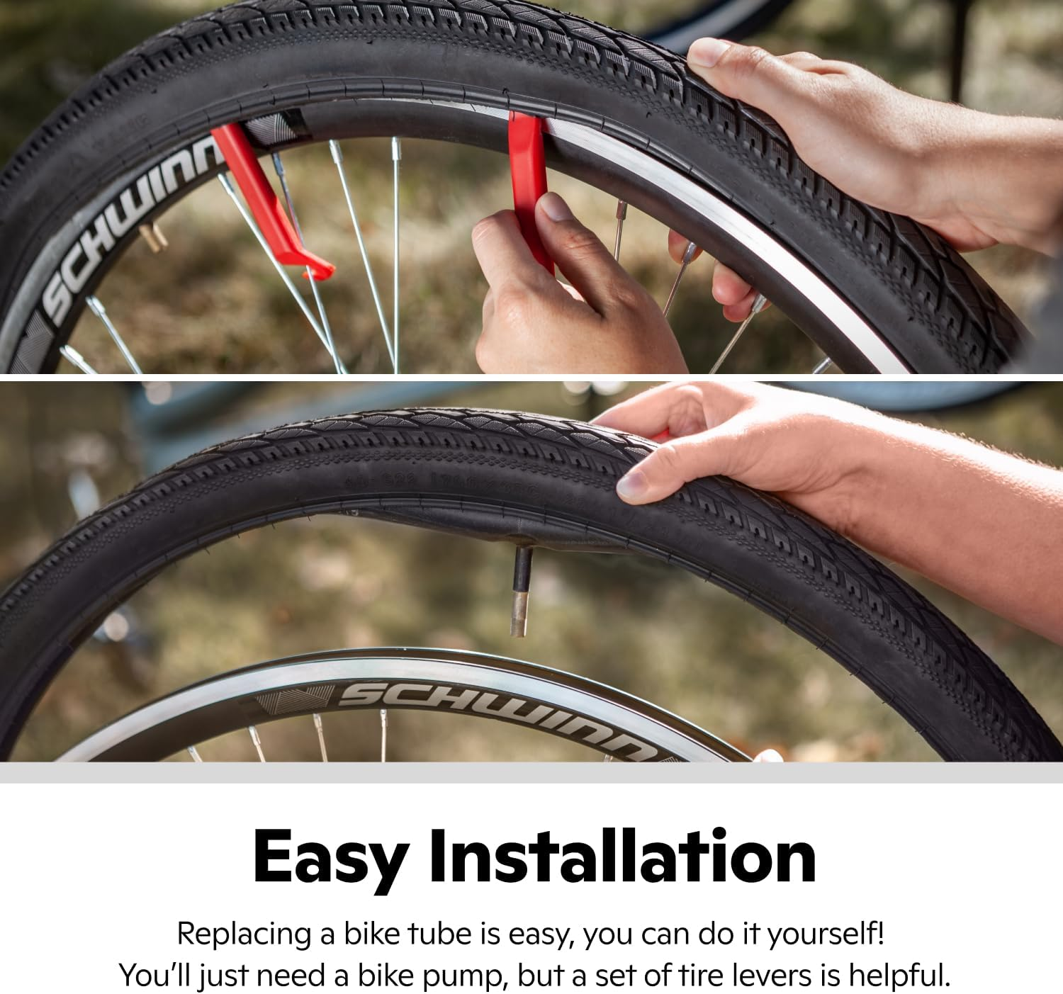 Schwinn Replacement Bike Tube Schrader Valve, Standard and Self Sealing Options, Multiple Sizes