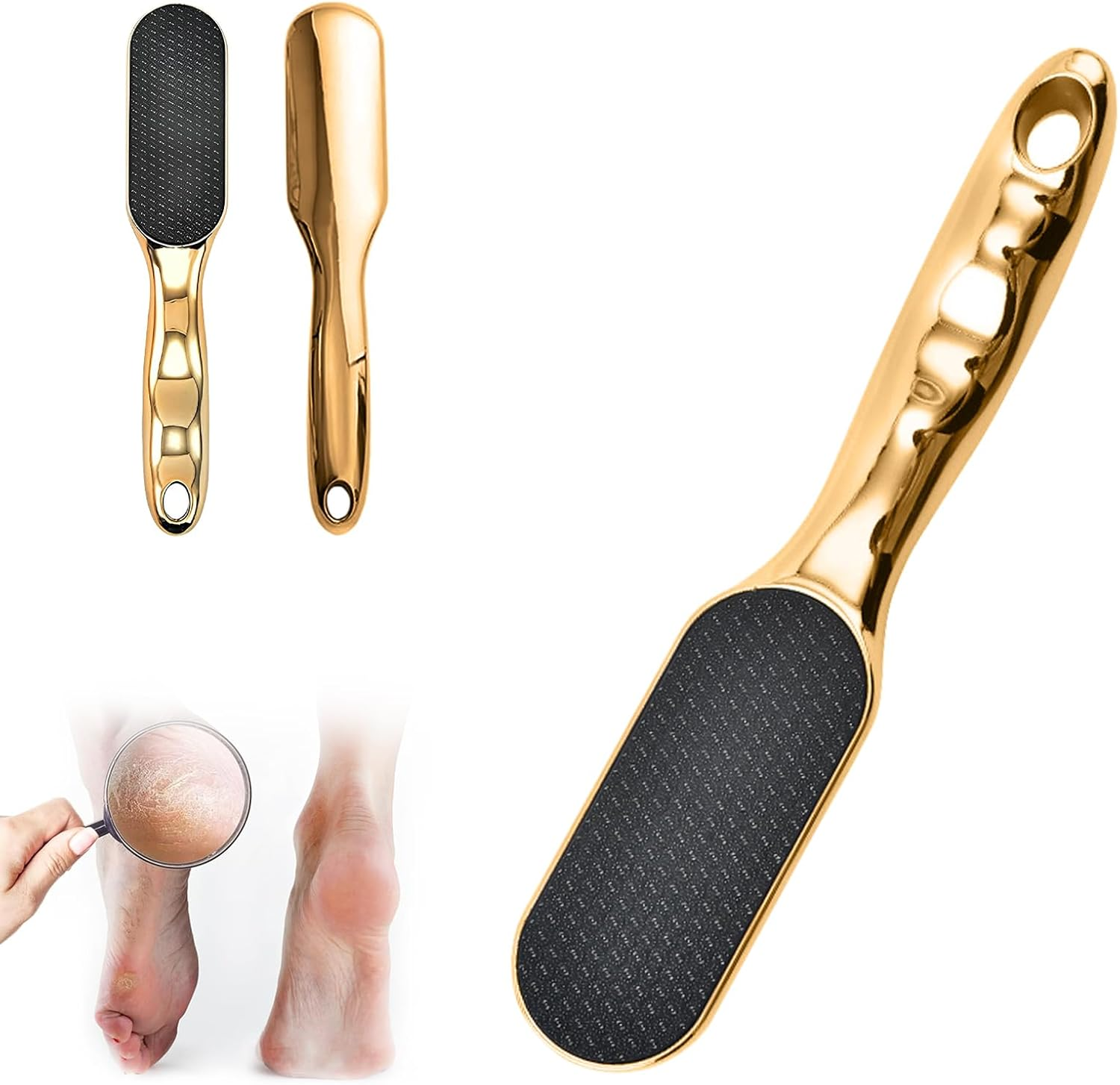 Nano Glass Foot File, Veinsgrain Foot File, Substantian Foot File, Nano Glass Foot File Callus Remover, beyond the Cream Foot File, Professional Foot Care Tools (Gold)