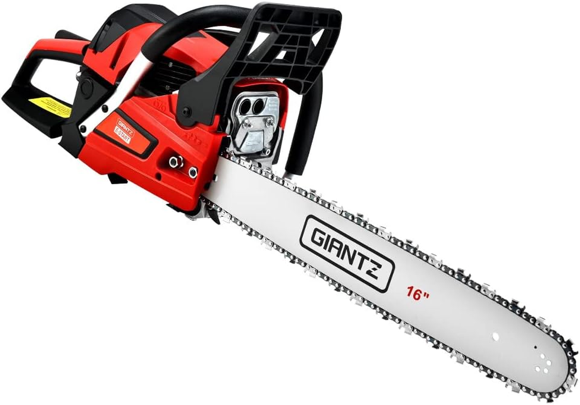 Giantz Chainsaw, 45Cc Cordless Petrol Hand Power Chainsaws Chain Saw Home Garden Farm Tree Gear, with 2 Stroke Engine 16Bar Cover Auto-Throttle Locking E-Start