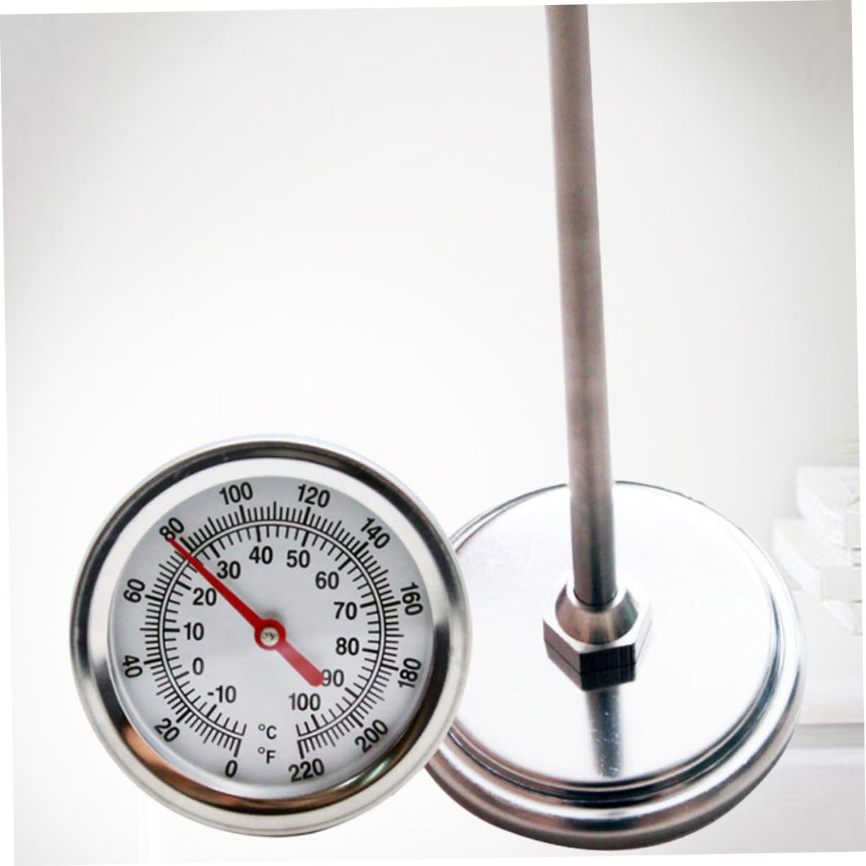 Ibasenice Stainless Steel Compost Soil Thermometer with Metal Measuring Probe Accurate Temperature Detector for Indoor Outdoor Gardening and Composting Rugged Design image number 1