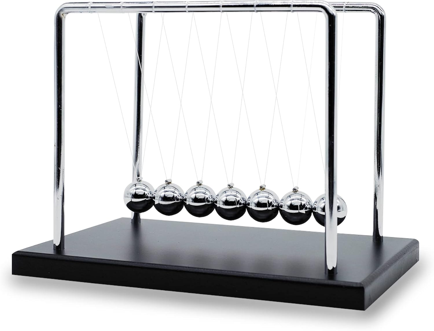 Newtons Cradle Balance Balls, Swinging Balls with Black Base, Fun Science Physics Learning Accessories, Calm down Fidgets Kit, Desk Toys for Stress Relief, Office Home Decoration (Black) image number 6