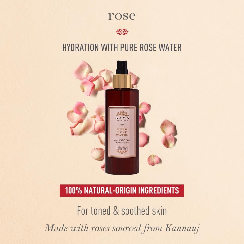 Kama Ayurveda Pure Rose Water Face and Body Mist, 200Ml image number 1