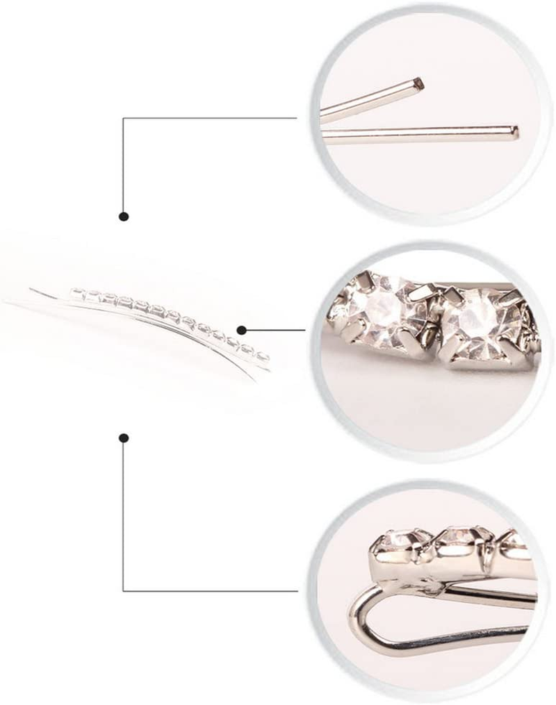 Soochat Rhinestone Bobby Pins Diamond Bobby Pins Crystal Hair Clips Decorations for Lady Women Girls 10 Pcs