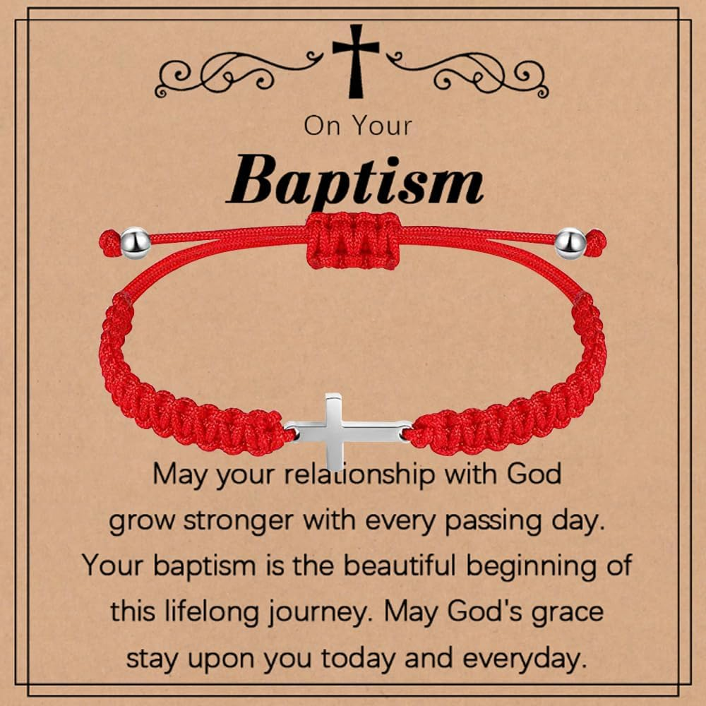 Meliatomia Baptism Gifts for Boys,Braided Rope Cross Bracelet Gift for First Communion Boys,Christian Christening First Holy Communion Gifts for Boys Girls Kids image number 3