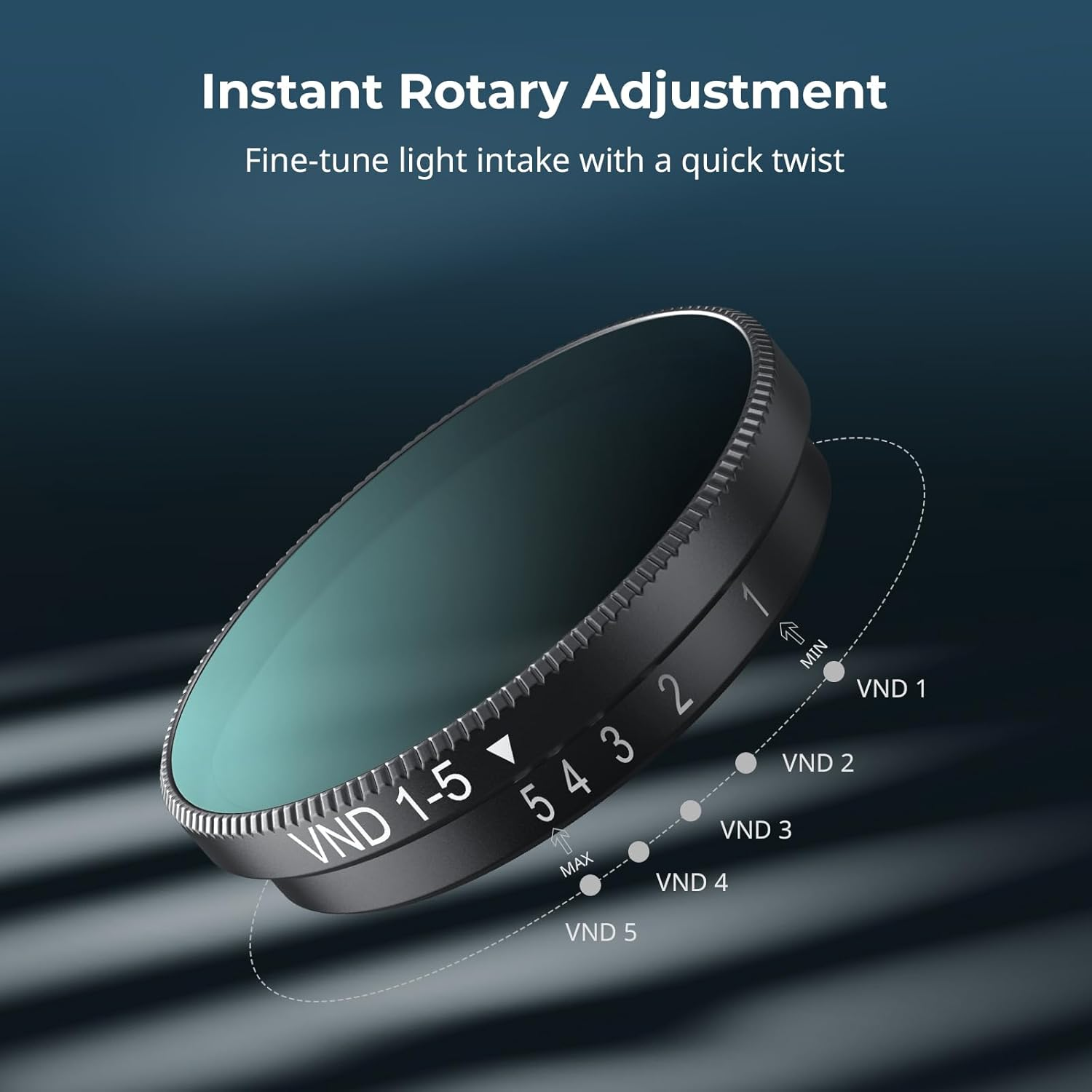 Smallrig VND 1-5 Stop Filter for DJI Osmo Nano,Variable ND2-ND32 Filter,Adjustable ND Filter,Multicoated HD Optical Glass,Complete Package with Cleaning Cloth & Storage Case - 5788 image number 2