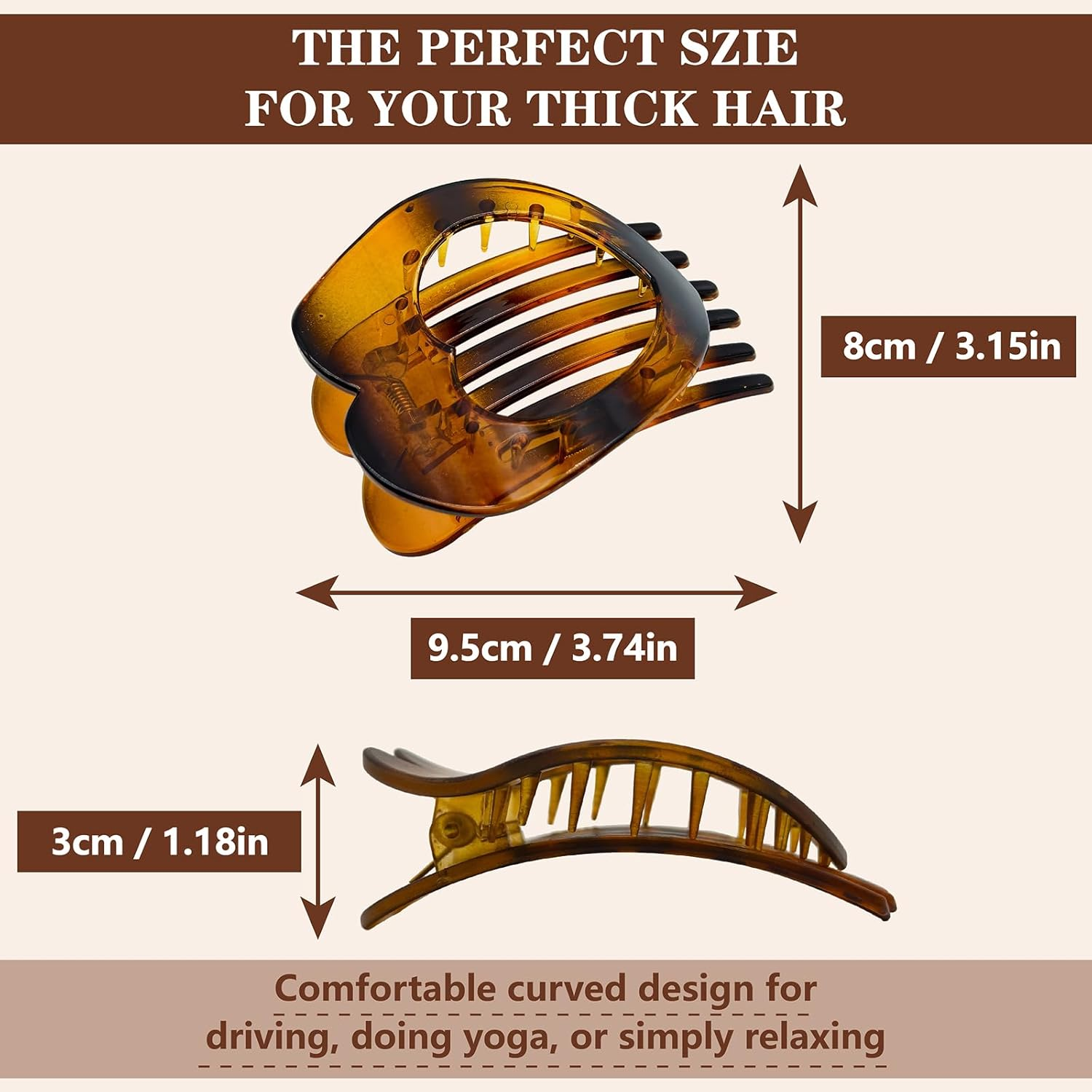 OYIWINMI Pack of 4 Duck Beak Hair Clips, Women'S Strong Hold Flat Hair Clip, Flat Claw Clip, Hair Clips for Thin and Thick Hair