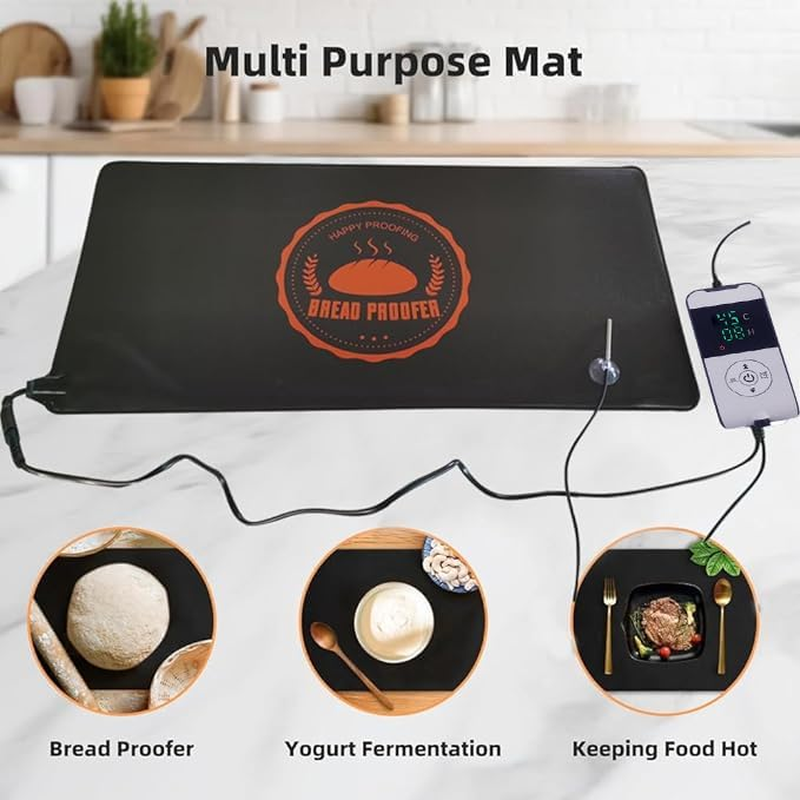 Bread Sourdough Proofer Heating Mat with Temperature & Timer Controller Waterproof Dough Starter Warming Mat for Dough Proofing Yogurt Fermentation image number 4