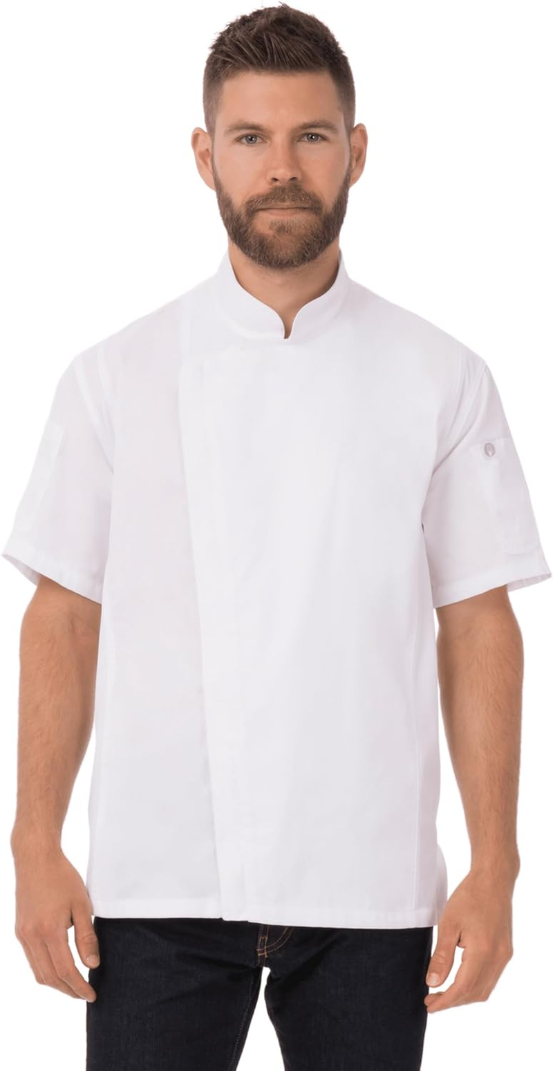 Chef Works Mens Springfield Chef Coat Short Sleeve Chef'S Jacket image number 3