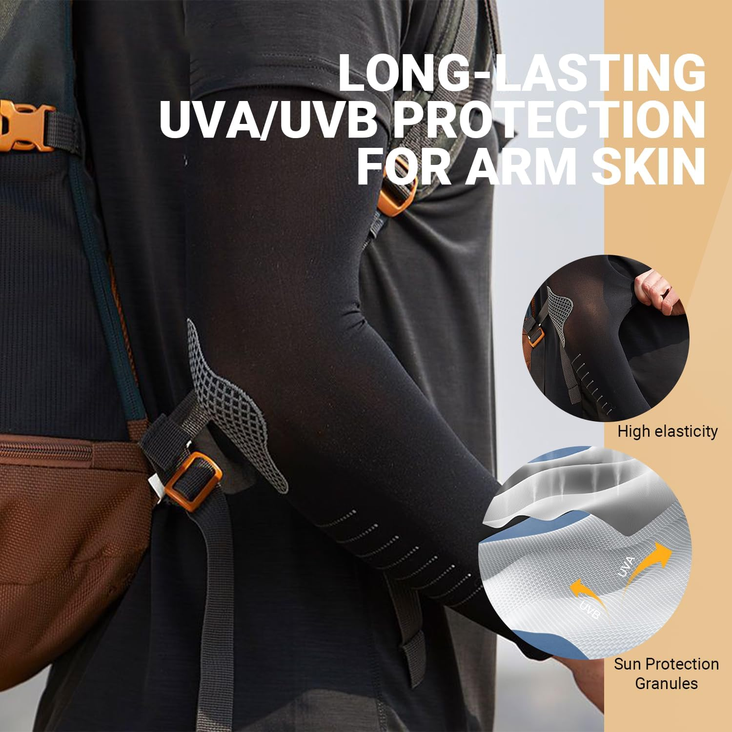 JOWILIN UV Protection Arm Sleeves, 2 Pairs UPF 50+ Cooling Sports Sleeves, Arm Compression Sleeves, Sweat-Resistant & Breathable Arm Support for Cycling, Basketball, Football, Volleyball for Unisex image number 4