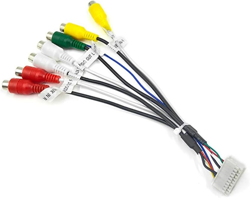 20 Pin Android Car Stereo Automotive Connector Android Harness Wiring Harness Adapter 7- Audio/Video AUX Cable image number 3