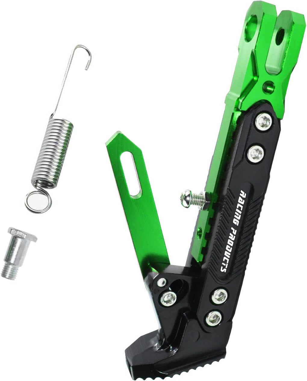 Motorcycle Universal Kickstand Adjustable Modified CNC Aluminum Alloy Adjustable Tripod Holder Kickstand Foot Side Support Stand Motor Scooter Motorbike Motocross Electric Dit Pit Bike （Red) (Red)