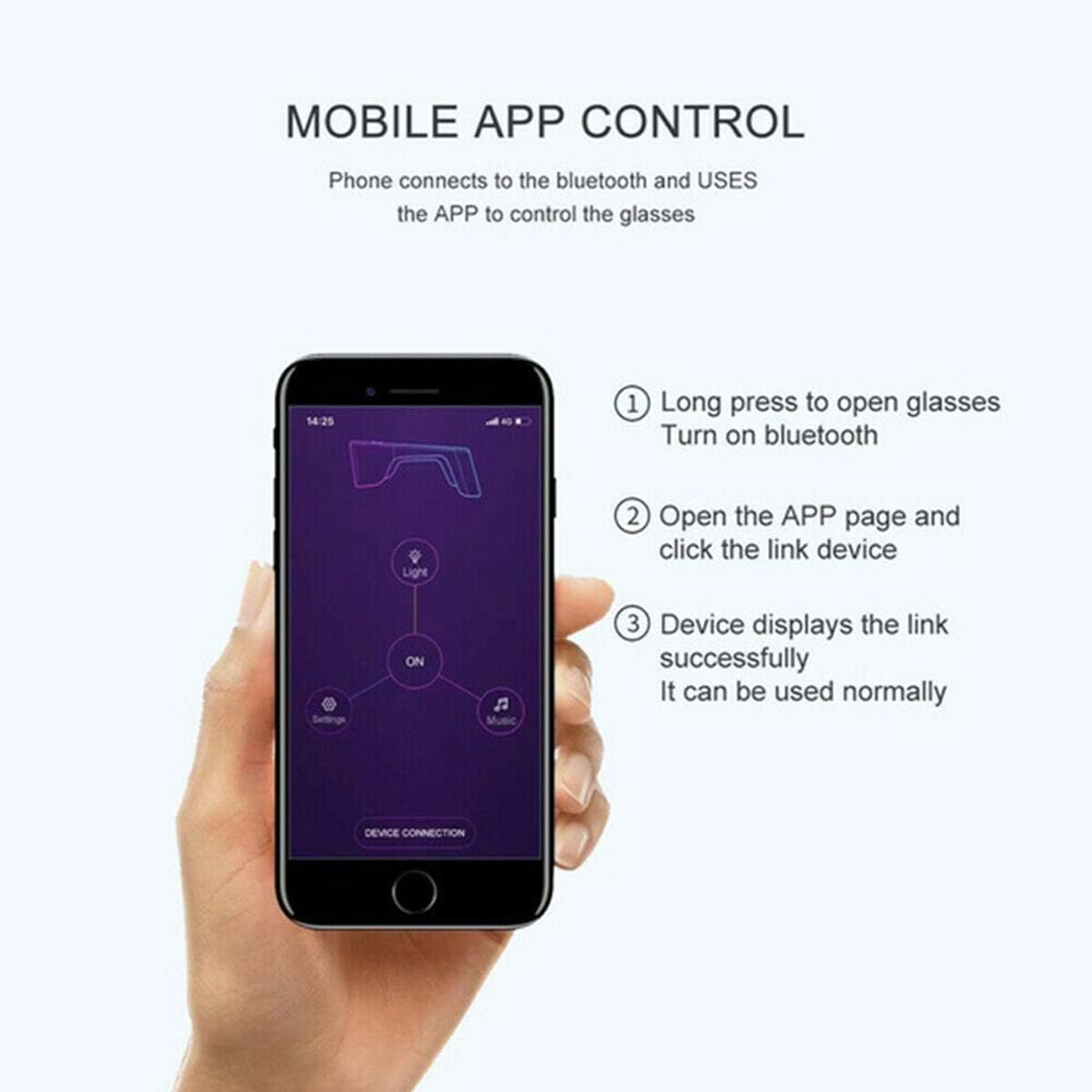 Queen.Y LED Glasses Customizable Bluetooth APP Connected LED Display Smart Glasses USB Rechargeable DIY Funky Eyeglasses for Nightclub Party Stage DJ Halloween image number 1