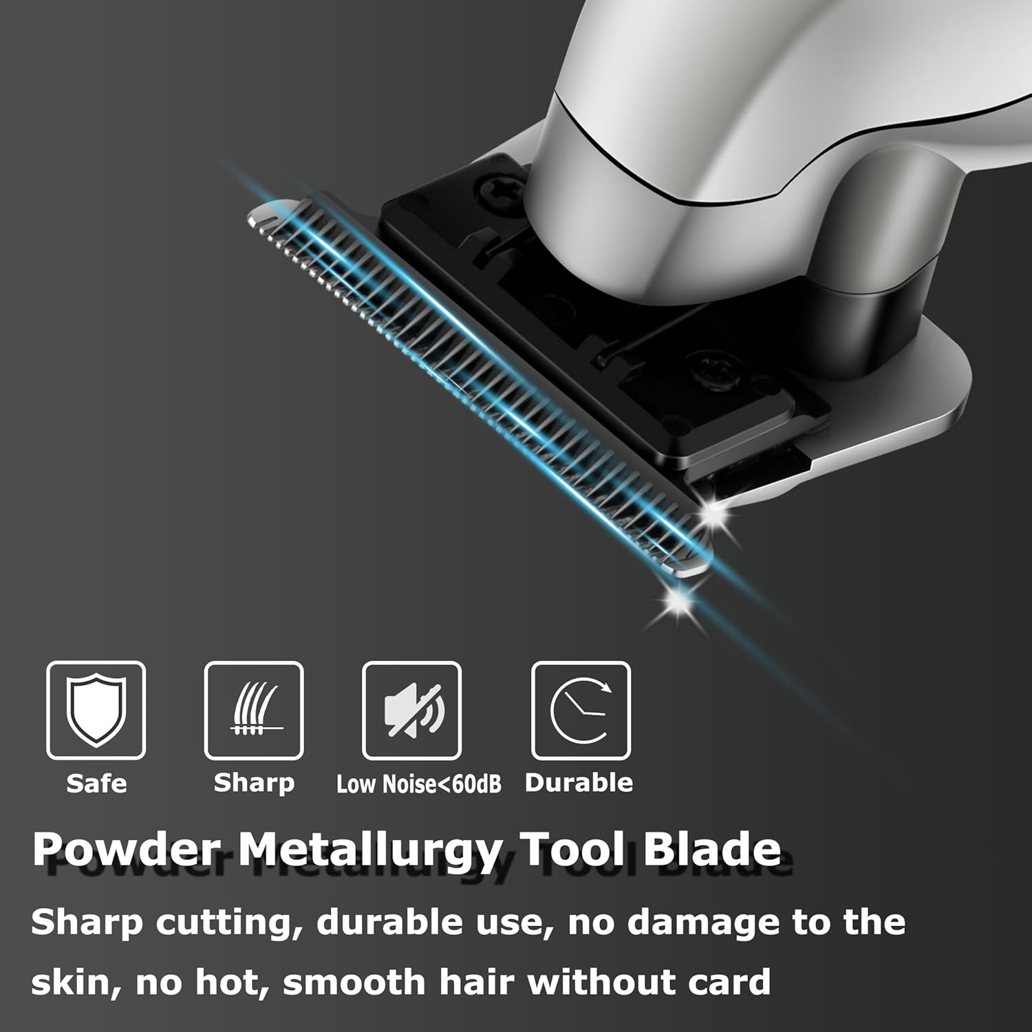 KEMEI 2293 Professional Hair/Beard Trimmer for Men Zero Gapped Hair Clippers for Barber with T Blade, Cordless Rechargeable, Silvery image number 1