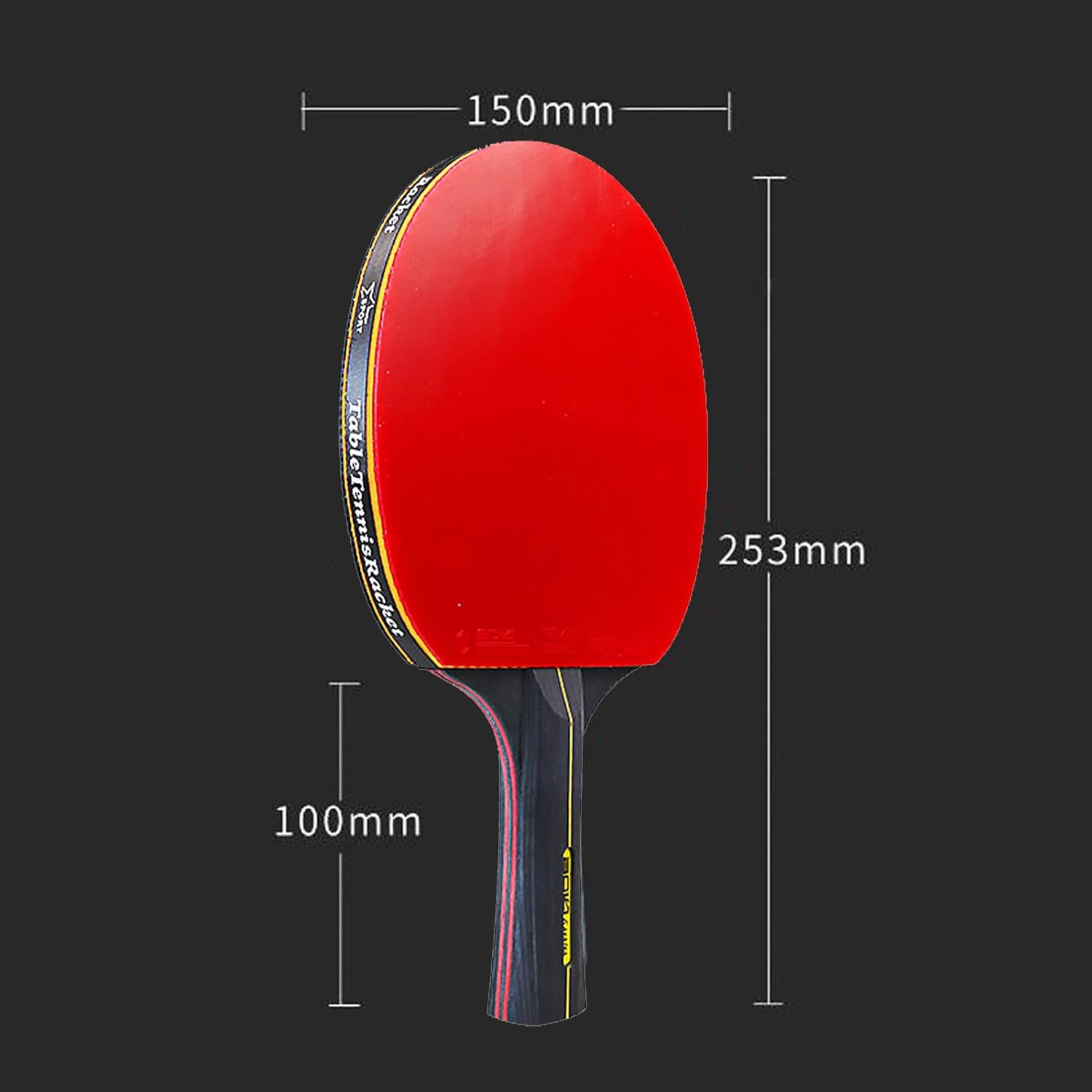 6 Star Ping Pong Paddles, 7-Ply Blade, Premium Rubber, Advanced Training Table Tennis Rackets/Bats Long Handle with Carry Case image number 3